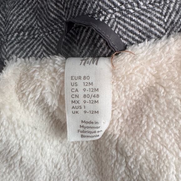 H&M Kids Charcoal Herringbone Pea Coat - Picture 8 of 9